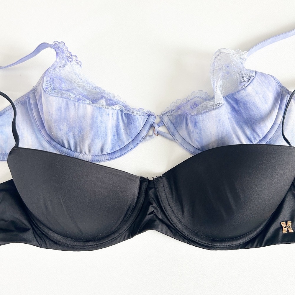 Savage X Fenty‎ Womens Bundle Lot (2) Lightly Padded Half Cup Bra Size 34B